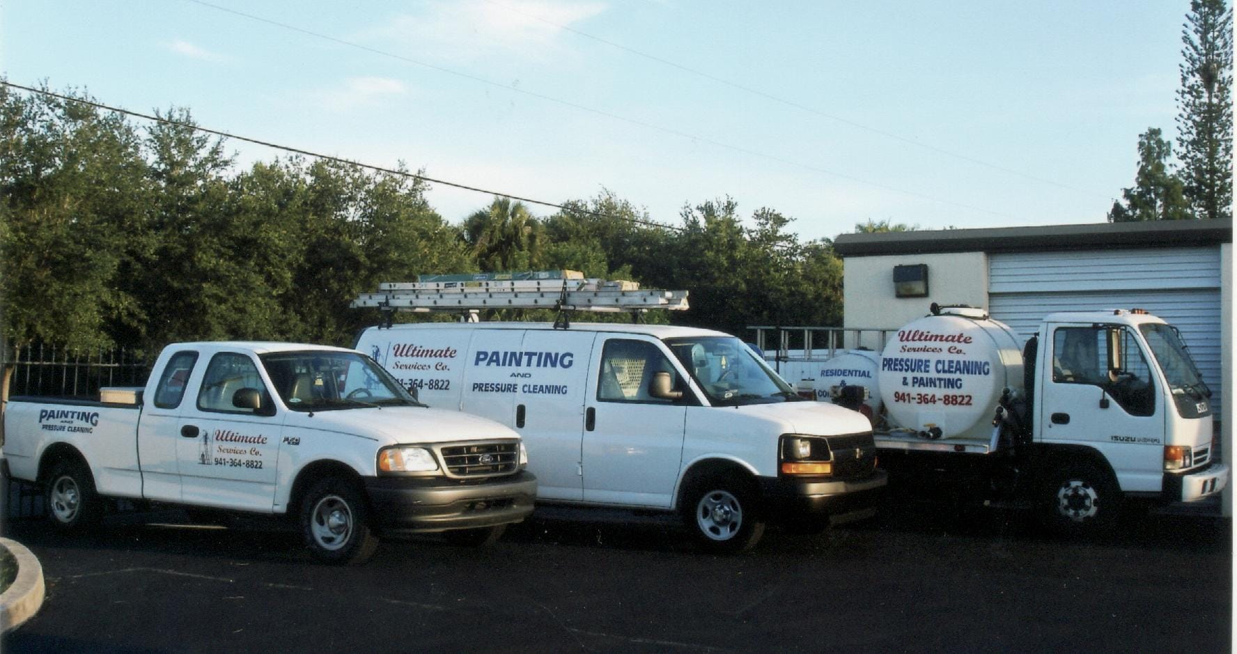 Ultimate Services 3 trucks lined up
